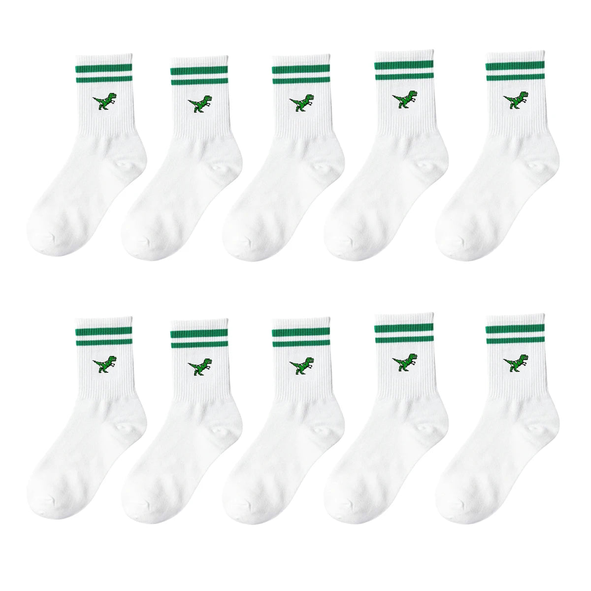 Polyester Elastane Dinosaur Pattern Crew Socks - 12
