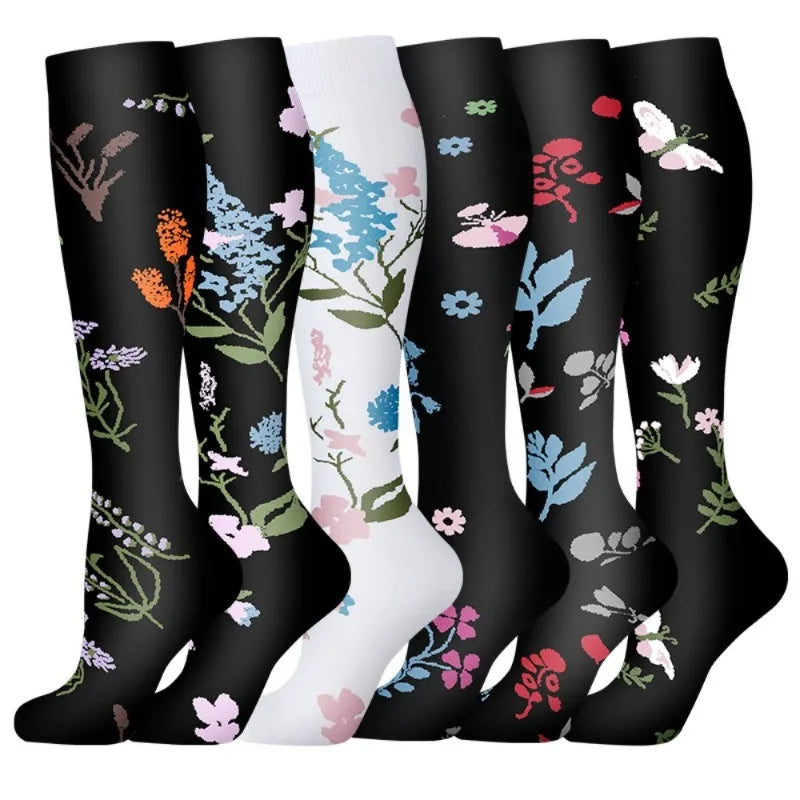 Nylon Polyester Elastane Knee High Compression Socks