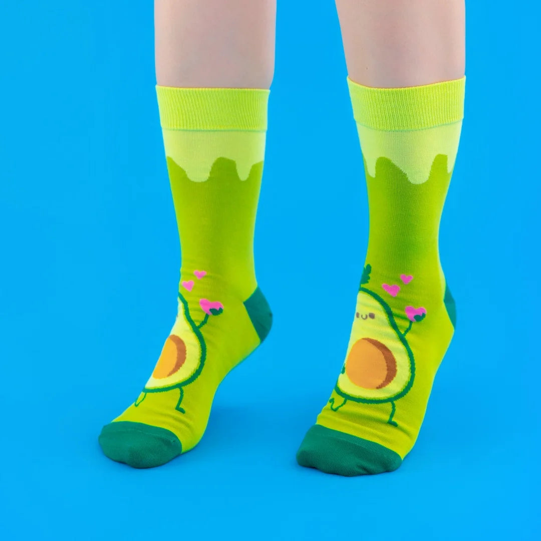 Cotton Blend Mid Tube Avocado Pattern Socks