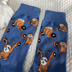 Cotton Blend Mid Calf Sloth Weightlifting Socks