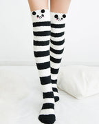 Polyester Elastane Cartoon Over Knee Floor Socks