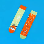 Cotton Blend Fox Pattern Mid Calf Socks