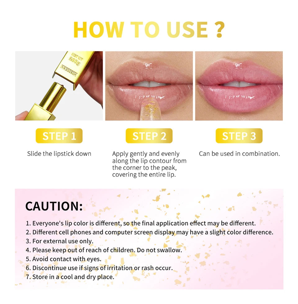 Gold Flake Color Changing Lip Balm Moisturizing Lipstick - 16