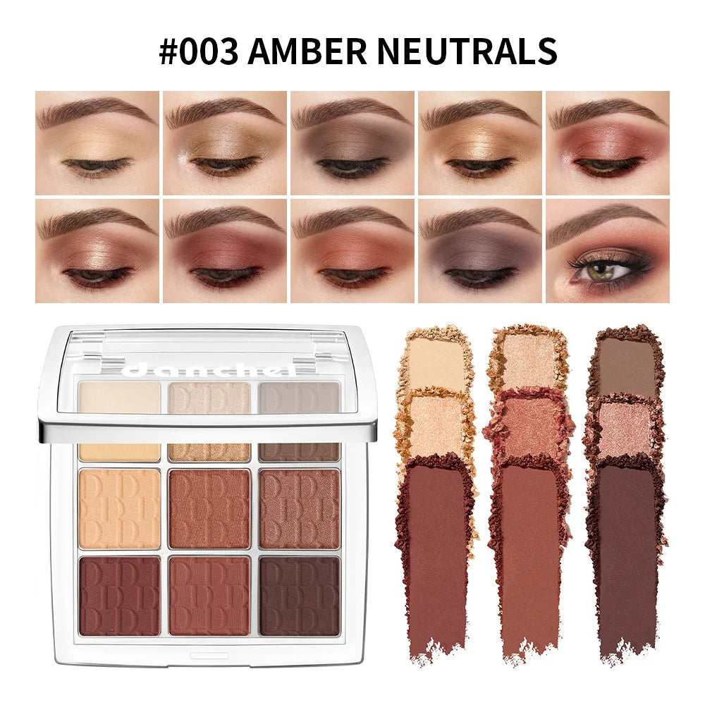 9 Shade Powder Eyeshadow Palette Matte And Glitter Makeup