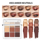 9 Shade Powder Eyeshadow Palette Matte And Glitter Makeup