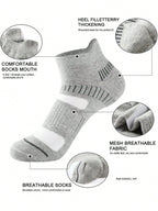 5 Pairs Polyester Elastane Knit Ankle Crew Socks