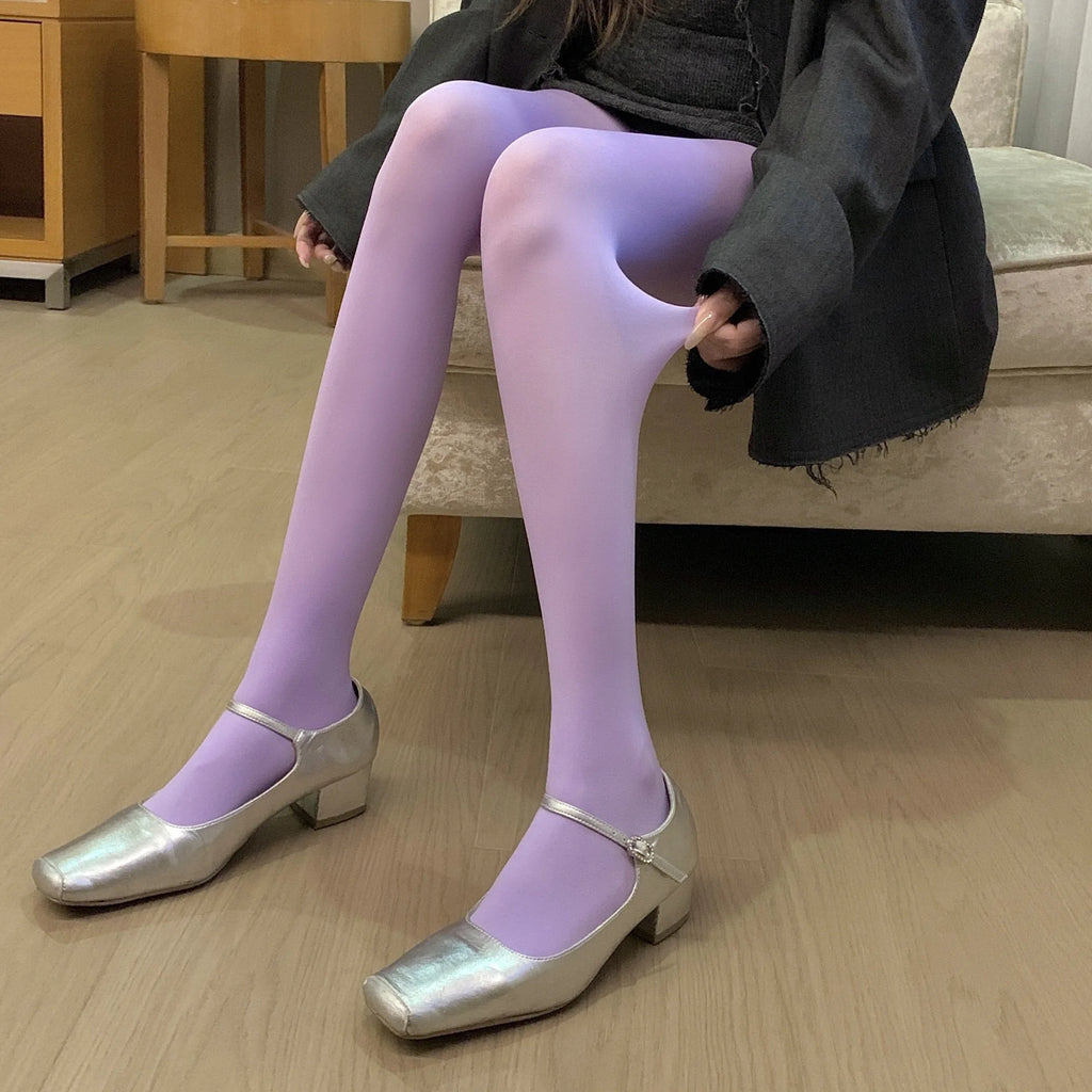 Solid Color Nylon Pantyhose For Women