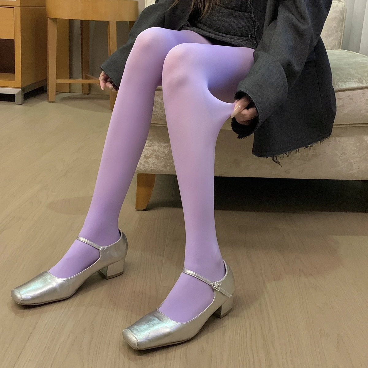 Solid Color Nylon Pantyhose For Women