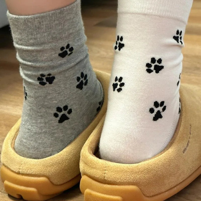 Polyester Elastane Cartoon Pattern Crew Socks for Women - 4