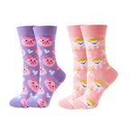 Polyester Elastane Cartoon Crew Socks