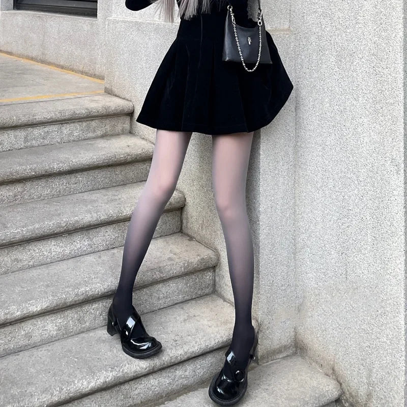 Gradient Nylon Core Yarn Pantyhose Stockings