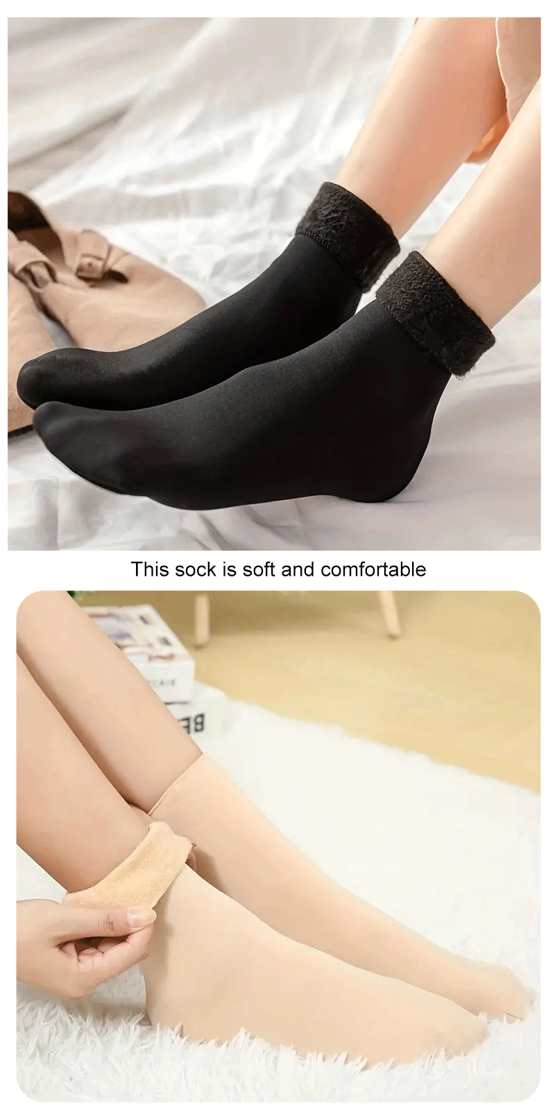 Thick Velvet Fleece Lined Winter Socks