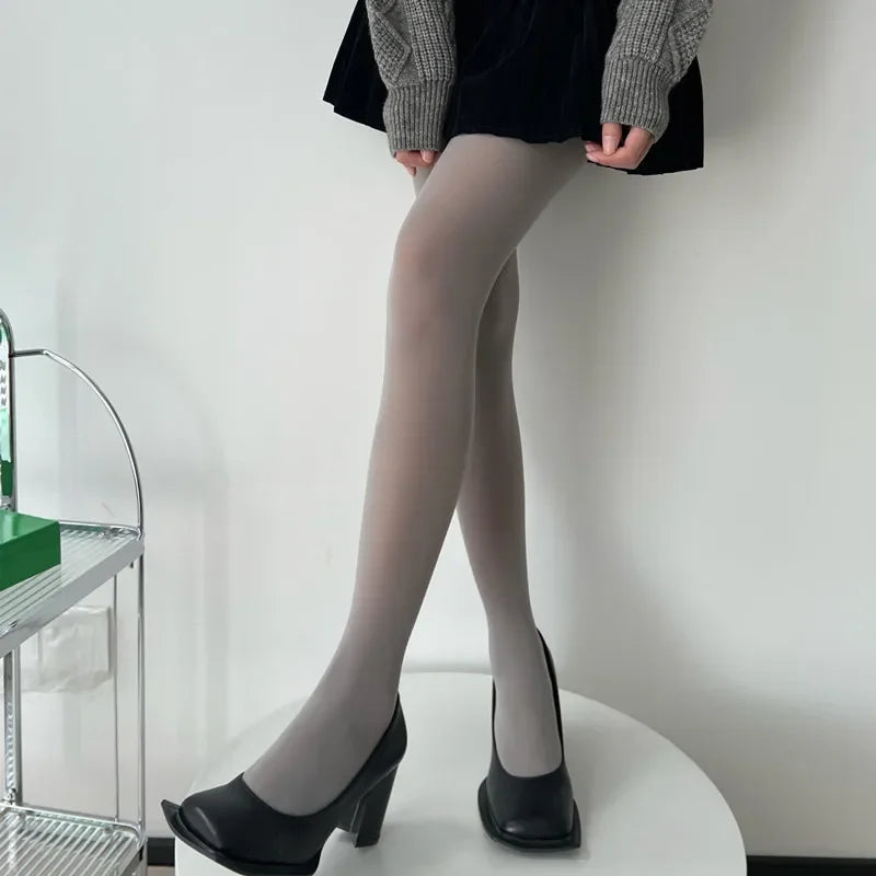 Elastane Nylon Opaque Footed Tights