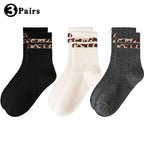 Polyester Leopard Print Mid Calf Casual Socks