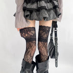 Floral Lace Over The Knee Stockings