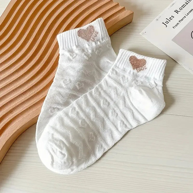 Polyester Elastane Cartoon Printed Low Tube Casual Socks