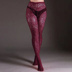 Geometric Lace Pattern Nylon Pantyhose