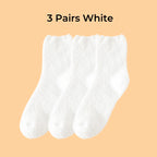 Polyester Elastane Thick Fuzzy Crew Socks for Women