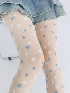 Nylon Star Print Tights For Women