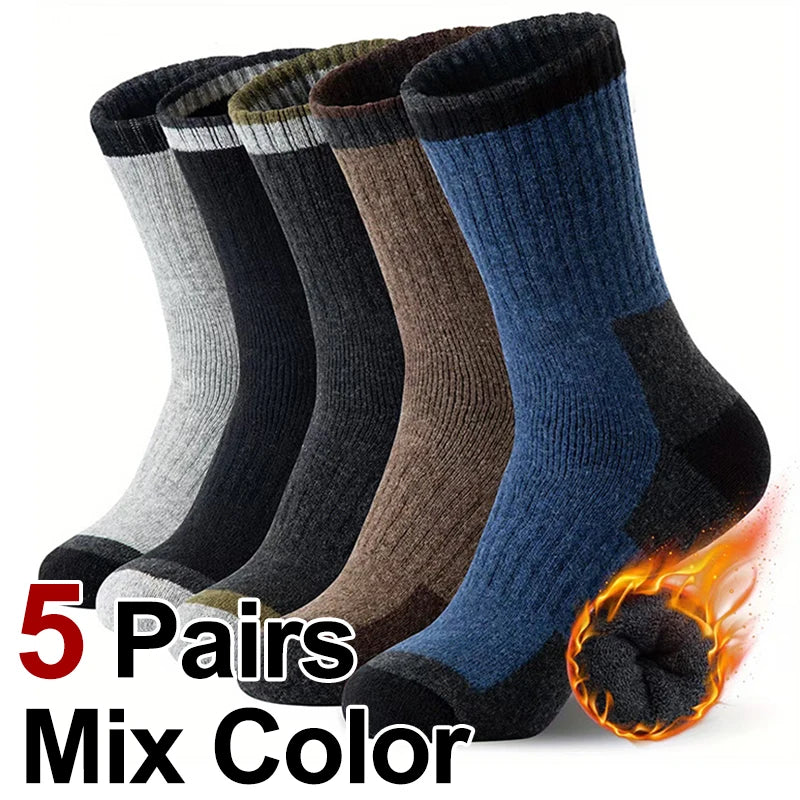 Thick Wool Blend Crew Socks for Winter Warmth