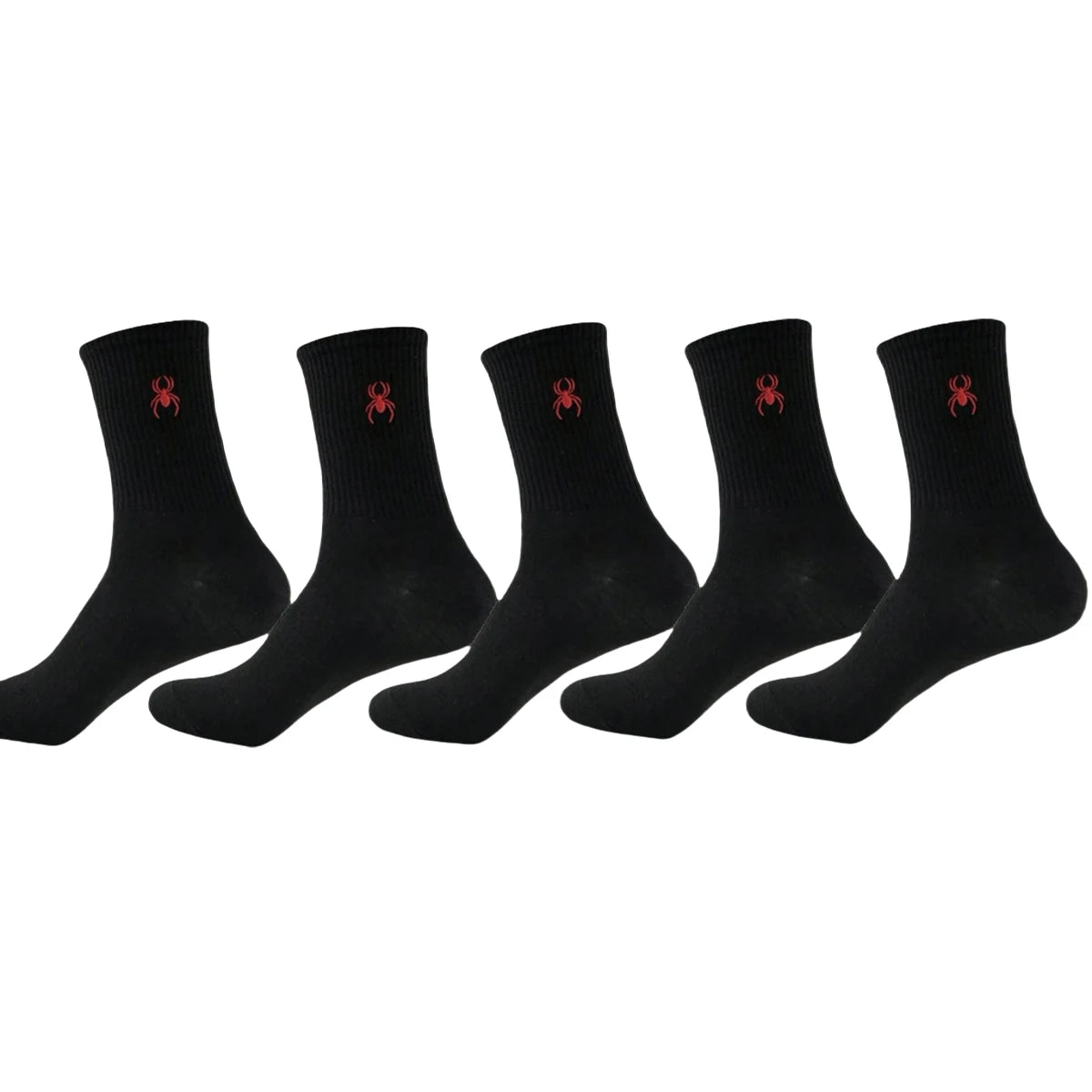 Polyester Elastane Crew Socks Spider Pattern - 10