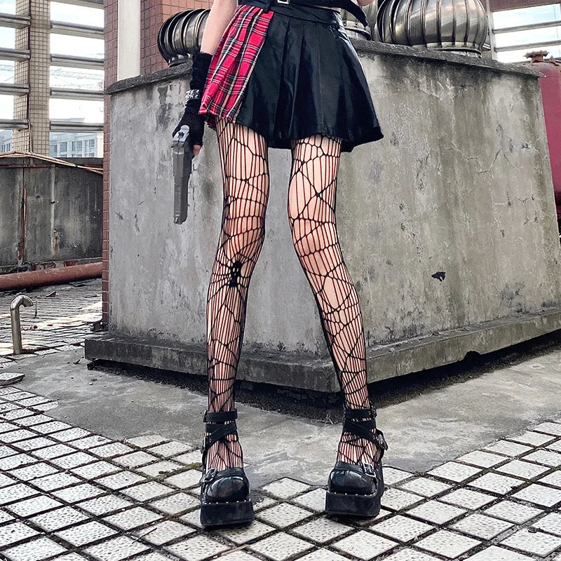 Nylon Spiderweb Pattern Pantyhose Stockings - 11