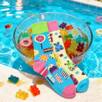 Cotton Blend Mid Calf Candy Print Casual Socks