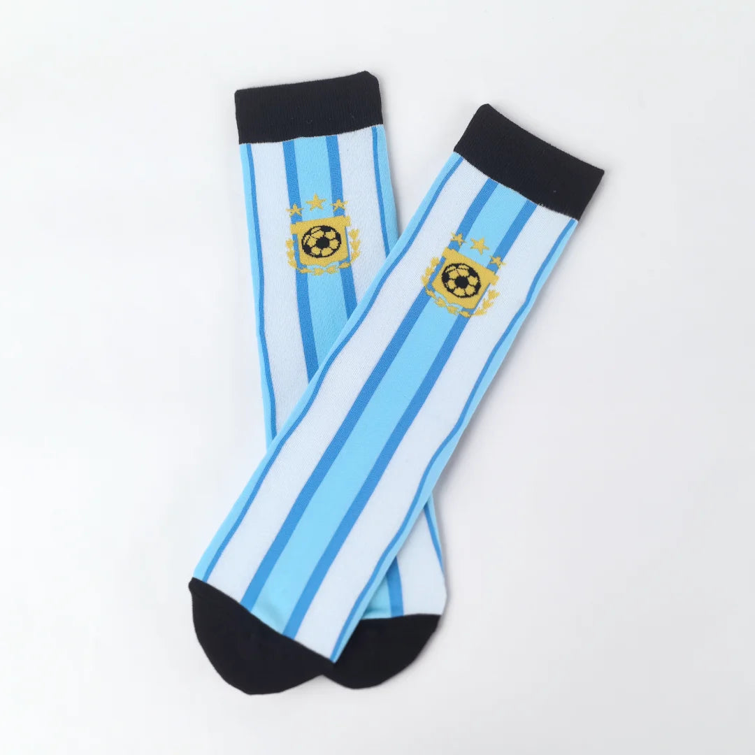 Cotton Blend Football Fan Mid Calf Socks