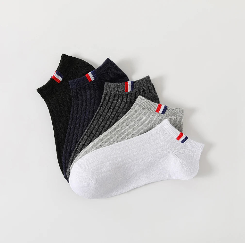Men Breathable Polyester Ankle Socks Sports Invisible Casual Footwear