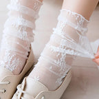 Floral Lace Mesh Ankle Socks