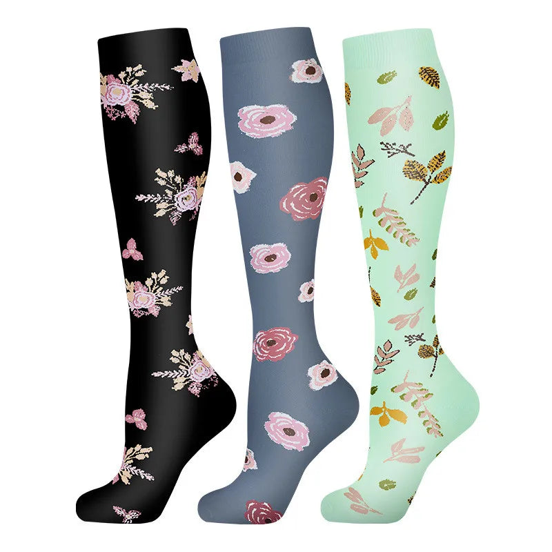 Nylon Polyester Elastane Knee High Compression Socks - 17