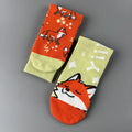 Cotton Blend Fox Pattern Casual Socks