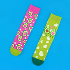 Cotton Blend Avocado Print Mid Calf Socks