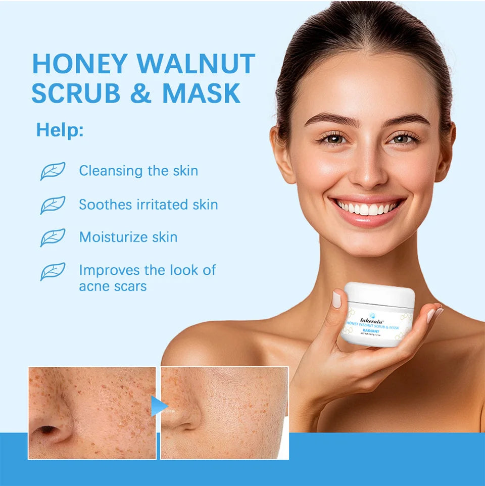 Honey Walnut Facial Scrub and Moisturizing Face Mask