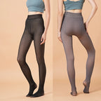 Fleece Lined Translucent Thermal Tights Women Winter Stockings