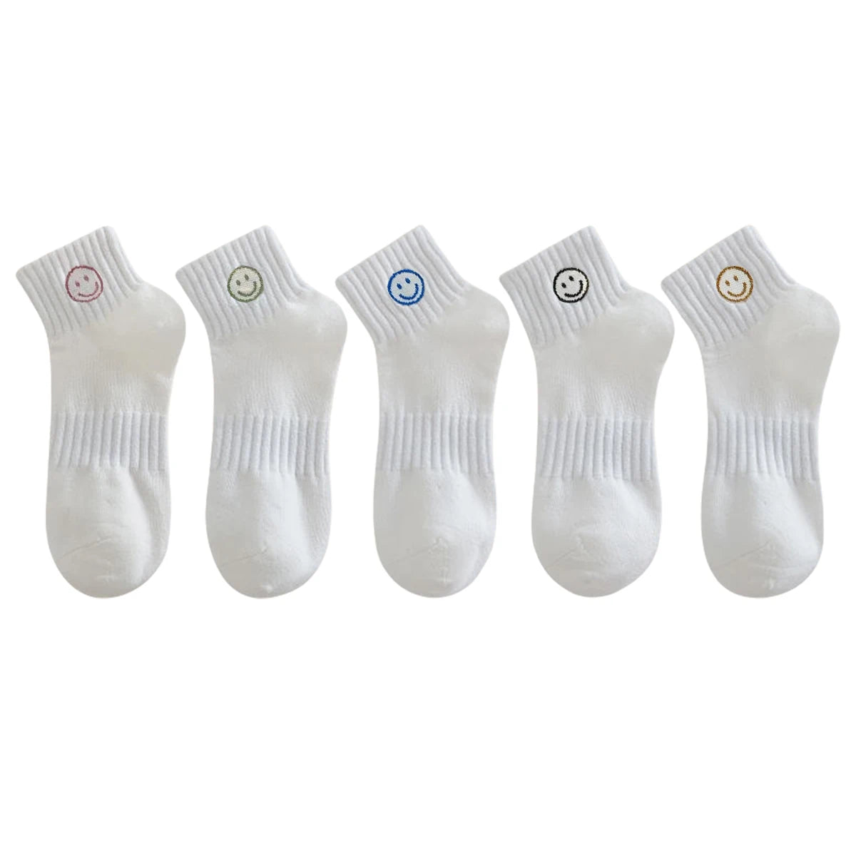 Polyester Elastane Smiling Face Ankle Socks