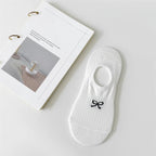 Cotton Polyester Invisible No Show Bow Socks