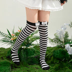 Polyester Spandex Striped Knee High Socks