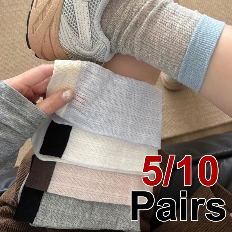Polyester Mesh Breathable Mid Tube Socks