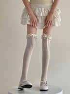 Polyester Spandex Lolita Bow Knee High Socks