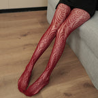 Floral Pattern Nylon Mesh Pantyhose Stockings
