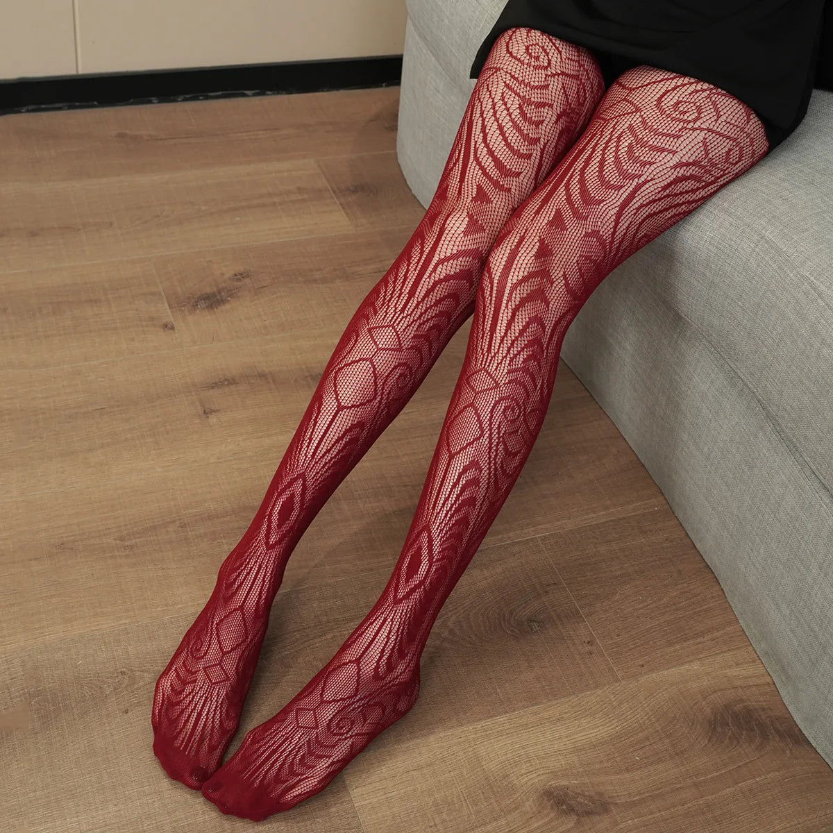 Floral Pattern Nylon Mesh Pantyhose Stockings