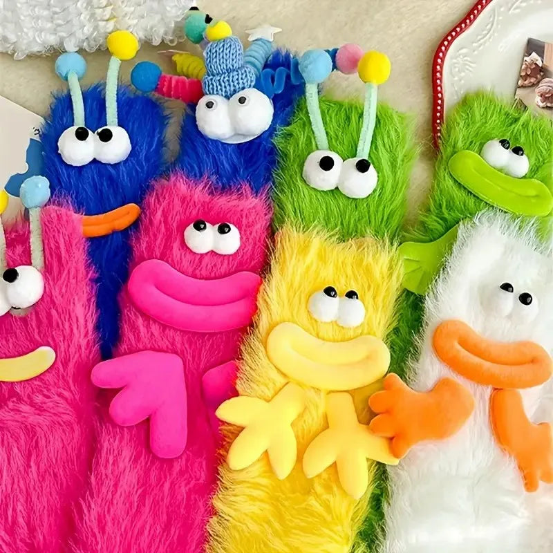 Polyester Elastane Cartoon Plush Socks