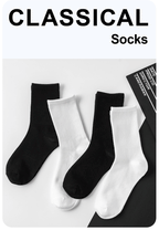 6 Pair Polyester Blend Crew Socks Set