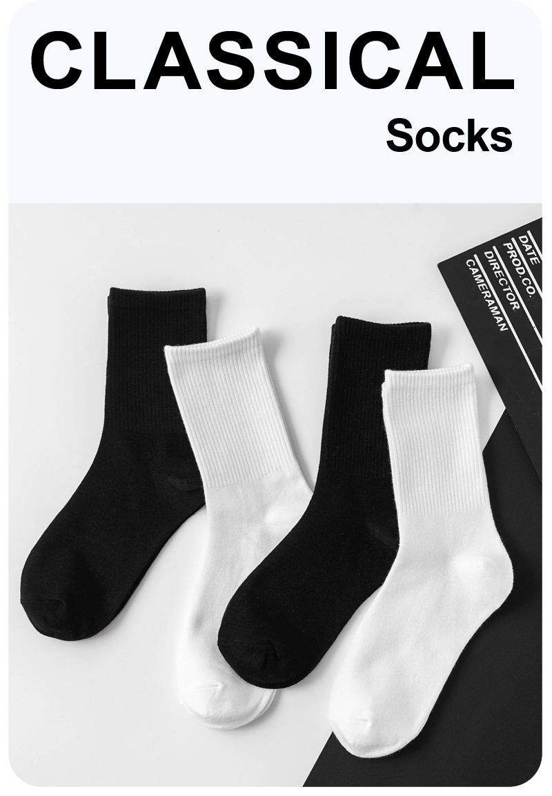 6 Pair Polyester Blend Crew Socks Set