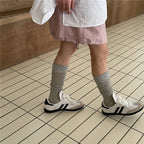 Cotton Blend Breathable Vertical Striped Long Socks For Women
