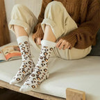 Thick Wool Leopard Print Thermal Socks for Women