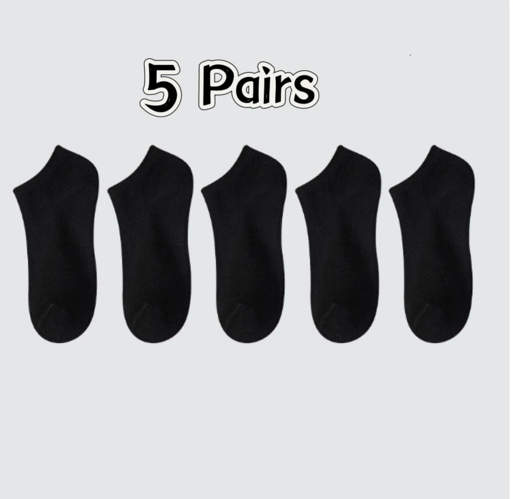 Polyester Nylon Ankle Socks Five Pack - 24