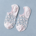 Polyester Elastane Polka Dot Invisible Low Cut Casual Socks