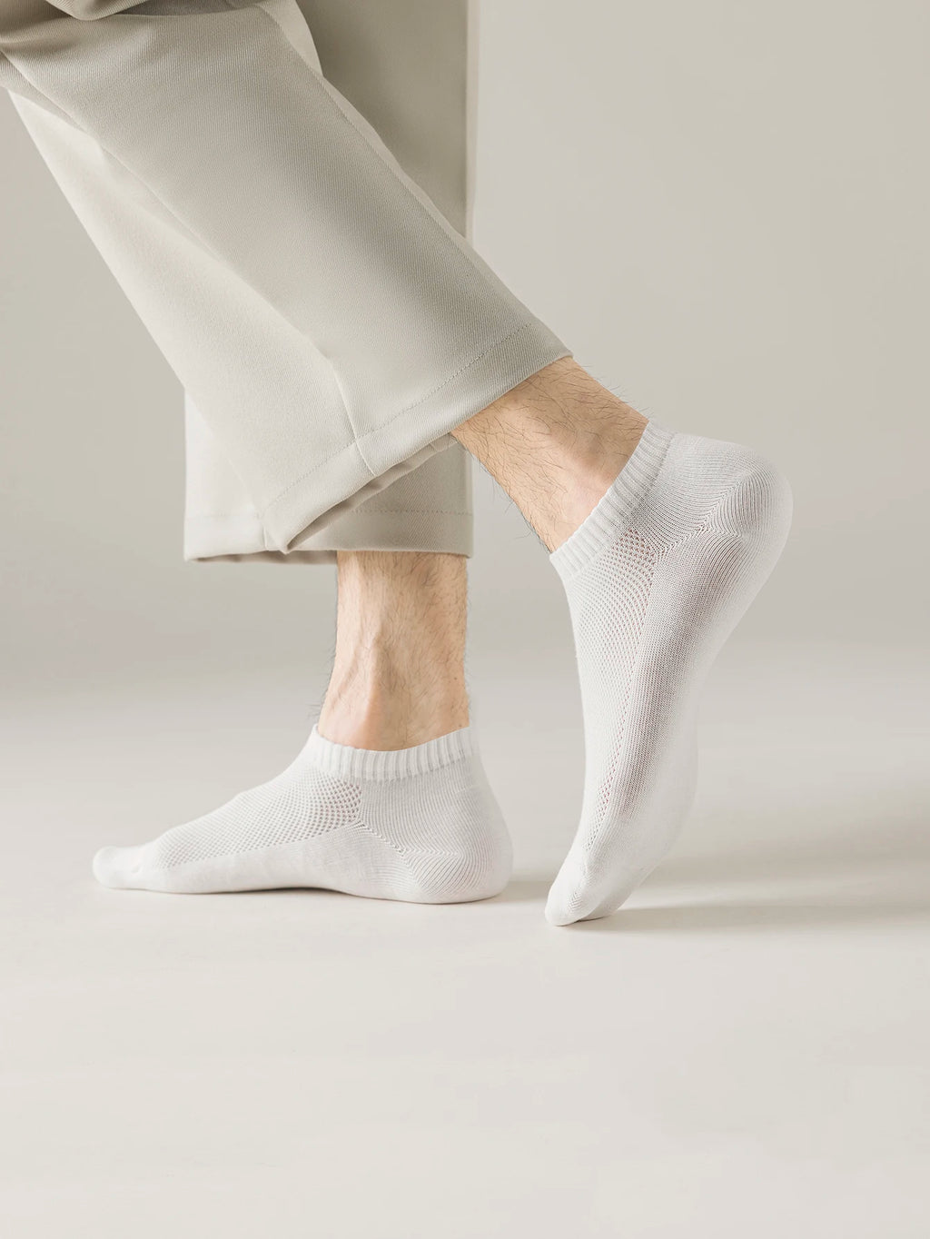 Polyester Elastane Blend Crew Socks Three Pair Set